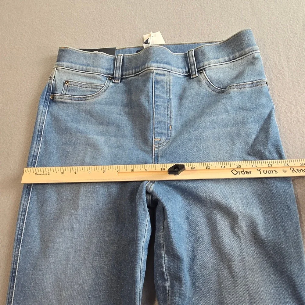 Spanx Flare Jeans Womens XL Stonewashed Blue High Rise Shaping Stretch 20960R - Picture 7 of 9